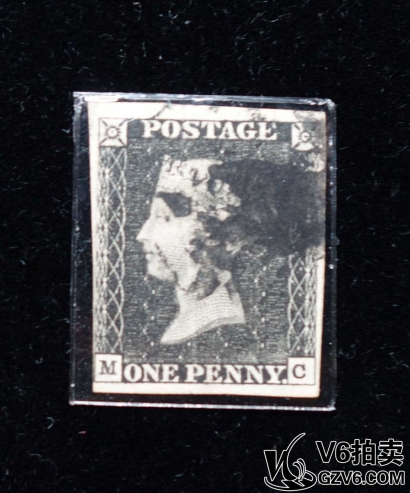 Lot176-138 1840年英國黑便士郵票 四邊見白，有折痕 中上品